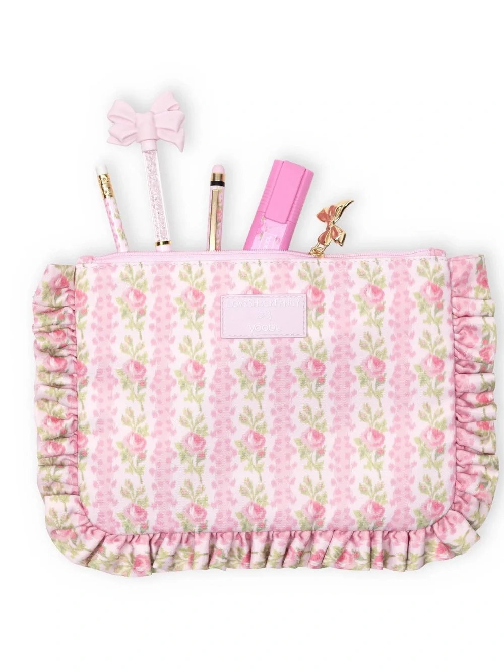 LoveShackFancy Yoobi Blooming Heirloom Ruffle Accessory Pouch